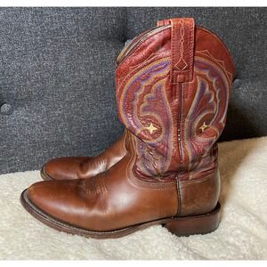 Mens Ariat Roughstock Western Boots‎ Men's 9.5 D Round Toe Cowboy Brown Leather